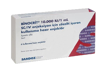 BINOCRIT 10000 IU/1,0 ML SC/IV ENJEKSIYON ICIN COZELTI ICEREN KULLANIMA HAZIR ENJEKTOR (6 ADET)